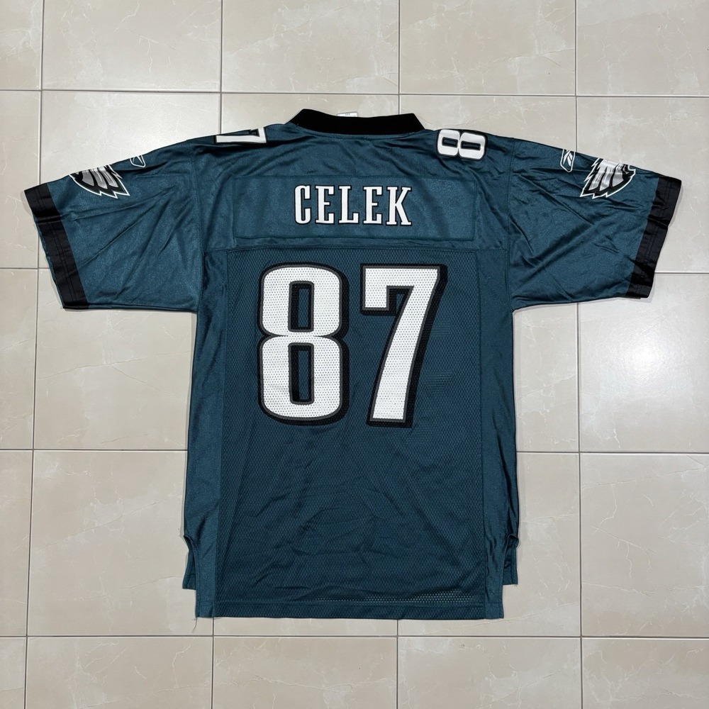 Philadelphia Eagles Celek Jersey Men's M Green Y2K NFL Football Reebok Vintage